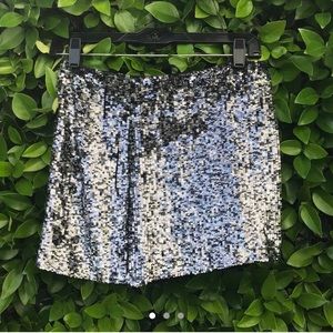 Silver sequence skirt
